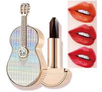 3 colores en 1 lápiz labial de guitarra antiadherente mate hidratante terciopelo lápiz labial para mujeres violín duradero lápiz labial impermeable cosméticos de maquillaje vintage