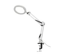 3 Colors LED Magnifying Glass 72LED 8X/10X New Illuminated Magnifier USB for Soldering Iron Repair/Table Lamp/Skincare Beauty(Short Version-White)