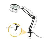 3 Colors LED Magnifying Glass 72LED 8X/10X New Illuminated Magnifier USB for Soldering Iron Repair/Table Lamp/Skincare Beauty(Short Version-Black)