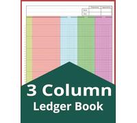 3 Column Color Ledger Book: 8.5 x 11" Colorful Accounting Ledger Book for Small Business and Personal Finance, Three Column Ledger Notebook for Bookkeeping, 100 Pages