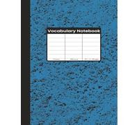3 Columns Vocabulary Notebook 8.5" x 11": Marble Cover Design | 100 Pages, Space for 3,000 Entries | Blue Horizontal Lines & Red Separation Lines