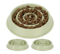 3 Comederos Perro Anillos Antivoracidad, Cuenco Canino Antiestrés, Bol Antiansiedad, Apto Lavavajillas, 400 ml, Verde