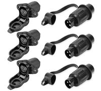 3 conectores de remolque de 3 pines, enchufe de 12 V, 3 pines, conector plano de tres polos, tractor de enchufe de 3 pines, enchufe de 3 pines para camión RV