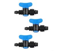 3 conectores de tubo de 16 mm con válvula de bola y conector de bloqueo de tuerca para un uso fiable en riego de manguera de goteo, diseñados para un ajuste seguro y prevención de fugas (3 piezas)