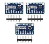 3 convertidores ADC I2C de 16 bits, 4 canales analógico-digital, 2,0 V-5,5 V, bajo consumo 860 para sps, para desarrollo de instrumentos portátiles y productos de consumo (azul)