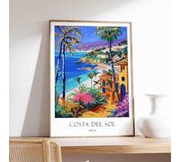 3 Costa Del Sol Poster Spain Poster Andalusia Poster Mediterranean Poster European Poster Costa A3 Poster on Canvas - Inspirador Motivacional Arte de la pared Vida diaria Cita alentadoras frases cort