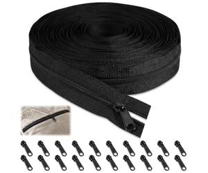 #3 Cremallera sin fin negro con cremallera de nailon de 10 m cremallera sin