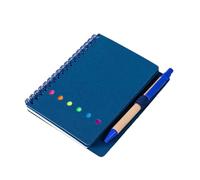 3 cuadernos de encuadernación en espiral con notas adhesivas, pestañas marcadoras de página, blocs de notas de bolsillo forrados con soporte para bolígrafo para oficina