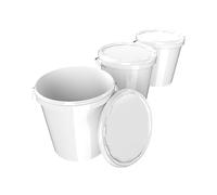 3 cubos con tapa, 30 litros, fabricados en Alemania, aptos para alimentos, estable, hermético, para almacenamiento de alimentos, material de oficina, habitación infantil, hogar, taller y gastronomía