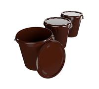 3 cubos con tapa, 30 litros, fabricados en Alemania, aptos para alimentos, estables, herméticos, cubo de almacenamiento para guardar alimentos, suministros de oficina, habitación infantil, hogar