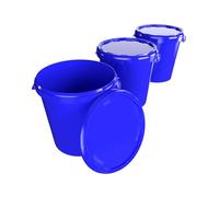 3 cubos con tapa, 30 litros, fabricados en Alemania, aptos para alimentos, estables, herméticos, para almacenamiento de alimentos, material de oficina, habitación infantil, hogar, taller, gastronomía