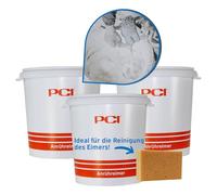 3 cubos de mezcla PCI de 30 litros, incluye 1 esponja kör4u para mezclar el adhesivo para azulejos y lechada