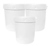 3 cubos de plástico blanco de 20 litros, sistema de lavado de 3 cubos, cubeta de lavado de coche/cubo