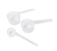 3 cucharas medidoras, cucharas medidoras de 50 ml, 40 ml, cucharas medidoras de 5 g, cucharas medidoras de plástico, cuchara medidora pequeña, cuchara medidora transparente, herramienta cuantitativa