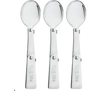 3 cucharas plegables plateadas para termo FUNTAINER tarro de alimentos de 16 onzas, cuchara de repuesto de acero inoxidable plegable cuchara plegable de metal para tarros de alimentos aislados termos