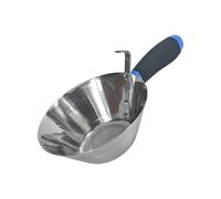 3. Cuenco profesional para mezclar yeso con gancho de almacenamiento de superficies de acero y mango cómodo para tareas de mortero, agarre antideslizante y aplicador de yeso