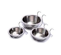 3 cuencos colgantes de acero inoxidable para mascotas, duraderos, para perros, gatos, conejos, resistentes al agua y alimentos, aptos para lavavajillas, incluye