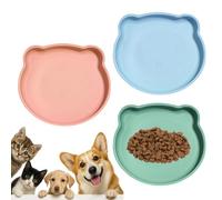 3 cuencos planos de silicona para gatos, comederos para gatos con ventosa, cuenco de silicona ancho, cuenco para gatos, cuenco para gatos para comida seca y comida húmeda