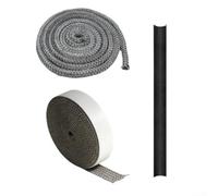 3 cuerdas de juntas de alta temperatura para estufa de leña para chimenea, kit de sellado de fibra de vidrio de hasta 1100 F con respaldo fuerte para un ajuste seguro