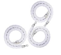 3 cuerdas trenzadas blancas for barrera de cola con mosquetones (0,6-3,05 m)(Silver Hook,305cm)