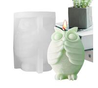 3 d búho silicona - molde de artesanía reutilizable flexible, bandeja de fundición de resina sin | Herramienta de fabricante de velas de jabón en forma de animal, detalle de diseño decorativo par