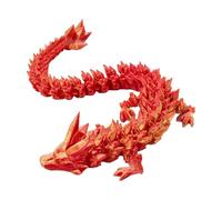3-D Printed Dragon - Articulated Dragon | Crystal Dragon | Dragon Decor | Dragon Figurita | Crystal Dragon 3-D Printed, 11,8inch Joint Mobility Decor Ornament For Home Desktop Decor