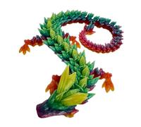 3-D Printed Dragon - Articulated Dragon | Crystal Dragon | Dragon Decor | Dragon Figurita | Crystal Dragon 3-D Printed, 11,8inch Joint Mobility Decor Ornament For Home Desktop Decor