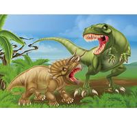 3 D Vista Tarjeta Kämpfende dinosaurios Postal Motivo tarjeta Holograma tarjeta Animales Dinosaurios