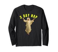 3 Day Nap Funny Religious Humor Design Christian Jesus Tees Manga Larga