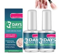 3 Days Nail Care,Keratin Amino Acid Formula Nail Strengthener for Weak & Damaged Nails,16ml Growth Serum & Clear Polish Treatment Promotes Strength and Flexibility (2PCS)