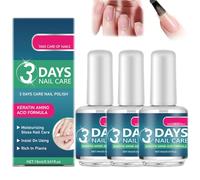 3 Days Nail Care,Keratin Amino Acid Formula Nail Strengthener for Weak & Damaged Nails,16ml Growth Serum & Clear Polish Treatment Promotes Strength and Flexibility (3PCS)