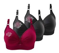 3 de lote para mujer, apoyo a la garganta sin espalda de gran tamaño, push up sujetador sin armaduras, sujetador sexy bajo ropa anti flacidez sin tirantes transpirable suave cuello en V sujetador