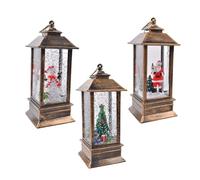 3 decorazioni natalizie per interni, lanterna LED Bianca calda, Babbo Natale, Albero di Natale, pupazzi di Neve, lanterna natalizia Luminosa