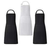 3 Delantales Halter Ajustables, Delantales Impermeables Y Antiincrustantes Con Bolsillos, Adecuados Para Chefs, S Y Personal De Restaurantes.