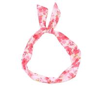 3 diademas ajustables de flores para mujer, diadema de orejas de conejo, cinta para el pelo flexible, cinta de pelo retro, cinta con alambre, bandas elásticas antideslizantes para el pelo, color rojo