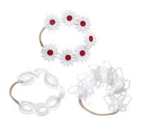 3 diademas bordadas de encaje para recién nacidos, elegantes diademas con alta elasticidad y suaves para una protección suave de la piel