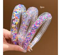 3 Diademas Coloridas de Arena Movediza de , Accesorios para el Cabello de Estilo Sencillo Adecuados para Uso Diario