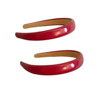 3 diademas de cuero rojo retro de charol ancho de esponja antideslizante accesorios para mujer