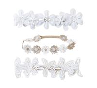 3 diademas de encaje floral para niños pequeños con alta elasticidad, cómodas de llevar para cumpleaños y ocasiones especiales