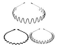 3 diademas de metal para el pelo, para hombres y mujeres, de metal ondulado, antideslizante, elástica, para hombre, para deportes al aire libre, yoga
