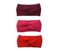 3 diademas de punto para mujer, diademas de invierno, con nudo de torsión, banda de pelo deportivo, banda elástica para la cabeza de ganchillo, calentadores de orejas, diademas cálidas, diademas de