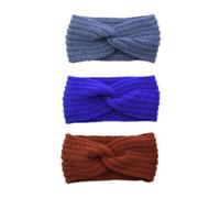 3 diademas de punto para mujer, diademas de invierno, con nudo de torsión, banda de pelo deportivo, banda elástica para la cabeza de ganchillo, calentadores de orejas, diademas cálidas, diademas de
