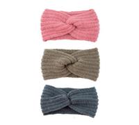 3 diademas de punto para mujer, diademas de invierno, con nudo de torsión, banda de pelo deportivo, banda elástica para la cabeza de ganchillo, calentadores de orejas, diademas cálidas, diademas de