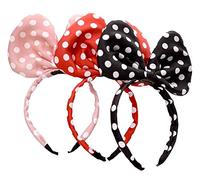 3 diademas de satén blanco con lunares gigantes, diadema para el pelo