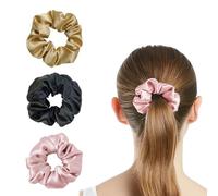 3 Diademas De Seda, Suaves Y Lisas, Ayudan A Reducir La Caída Y Las Puntas Abiertas, Para Niñas Y Mujeres (Rosa, Negro, Champán).