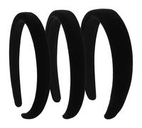 3 diademas de terciopelo y 3 tamaños, color negro, para mujer, 1,5 cm, 2 cm, 3 cm, de terciopelo, para niñas y mujeres