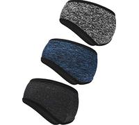 3 diademas para calentar las orejas, de cobertura completa, diadema deportiva para uso al aire libre, deportes, fitness (negro, azul, negro y escritura)