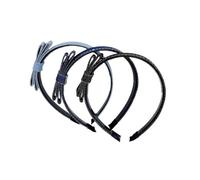 3 diademas para el pelo de color azul vaquero, lazo simple con dientes antideslizantes