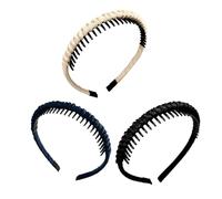 3 diademas trenzadas con dientes de agarre para mujer, lavado facial, actividades deportivas, cómodas y ajustables, accesorios para el cabello para entrenamiento