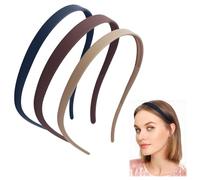 3 Diademas Zigzag con Clips | Diademas para Uso con Gafas, Sin Dolor de Cabeza, Acabado Mate, Antideslizantes, Diadema para Mujer para Uso Diario, Deportes al Aire Libre (Azul, Burdeos, Café)